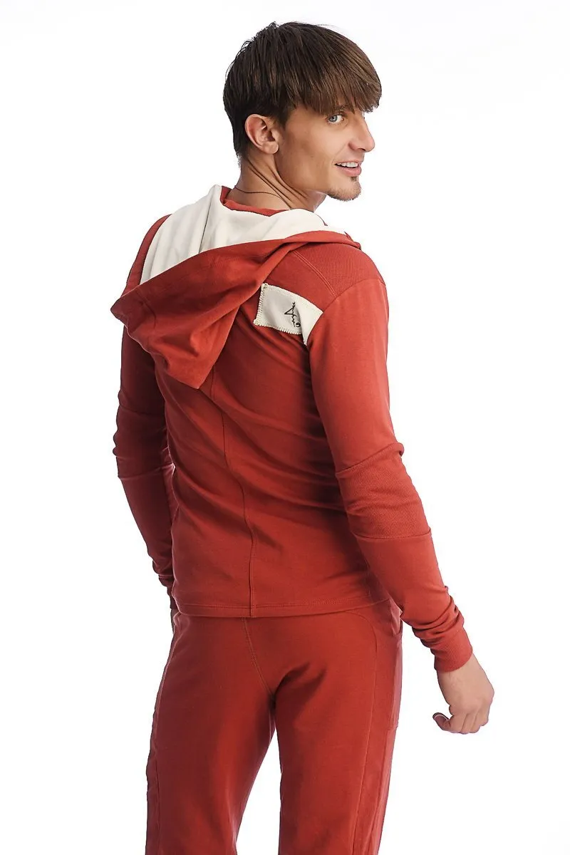 Edge Form-fit Crossover Yoga Track Performance Hoodie (Cinnabar)