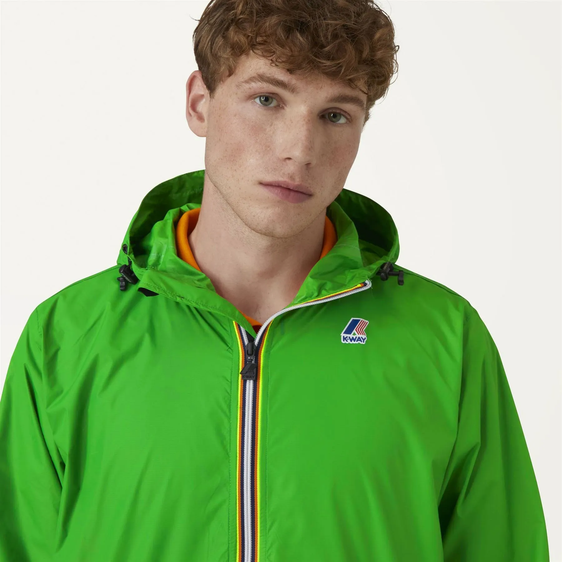 Eiffel - Unisex Waterproof Packable Long Rain Jacket in Green Fluo