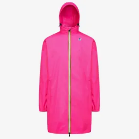 Eiffel - Unisex Waterproof Packable Long Rain Jacket in Pink Intense