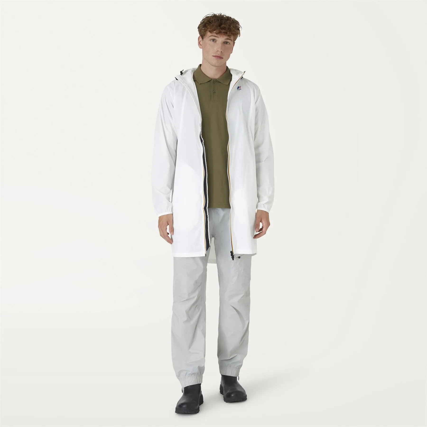 Eiffel - Unisex Waterproof Packable Long Rain Jacket in White