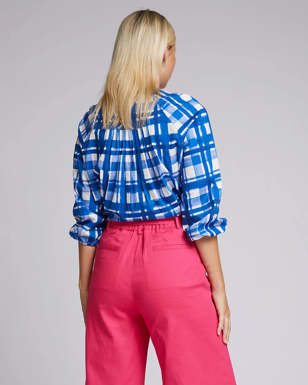 Frances Top - Brushstroke Check