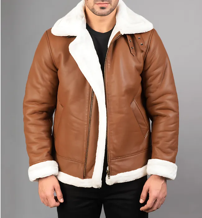 Francis B-3 Black Leather Bomber Jacket