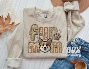 Fur Mom Corgi Dog Sweatshirt  - Natural Stone