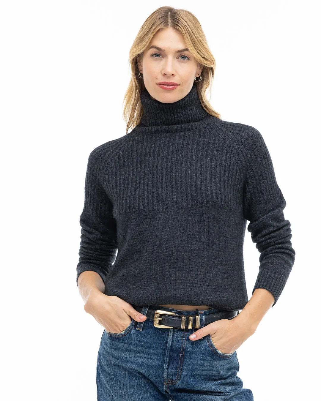 Half Ribbed Turtleneck