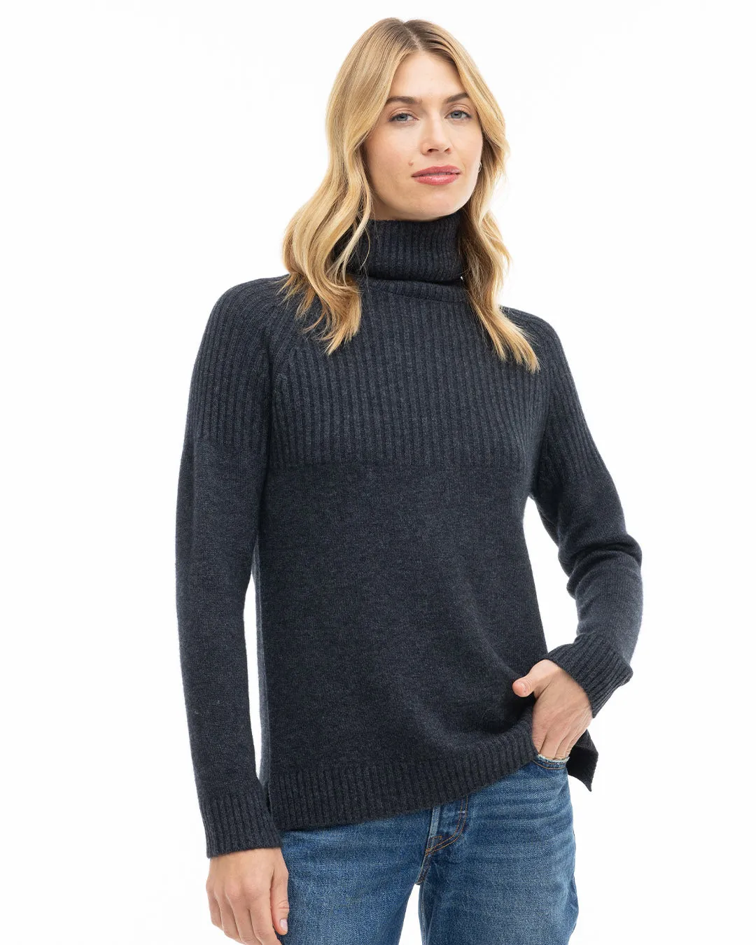 Half Ribbed Turtleneck