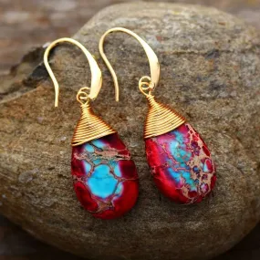 Handmade Teardrop Red Earring Cpollection