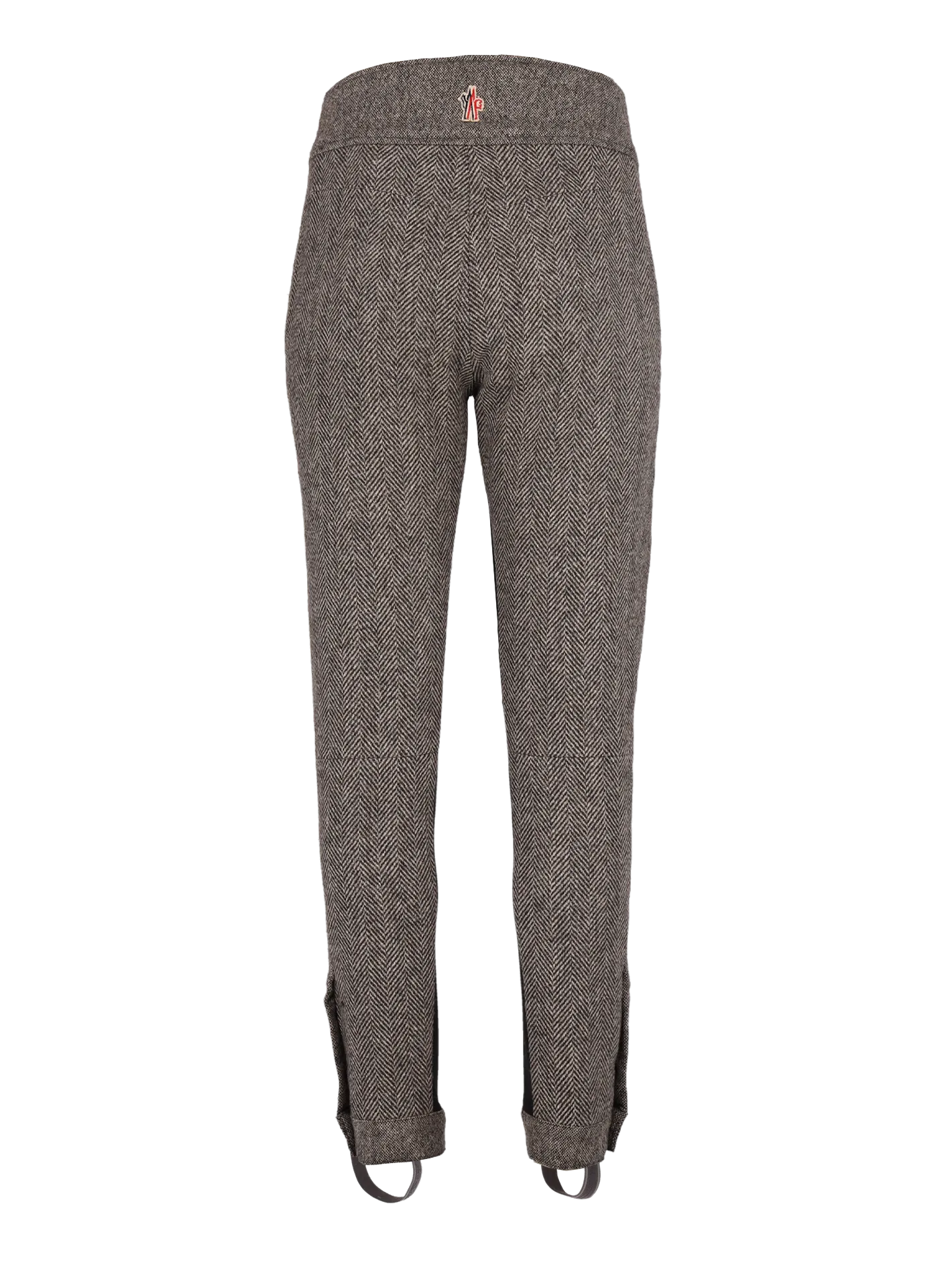 herringbone wool stirrup trousers