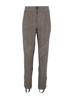 herringbone wool stirrup trousers