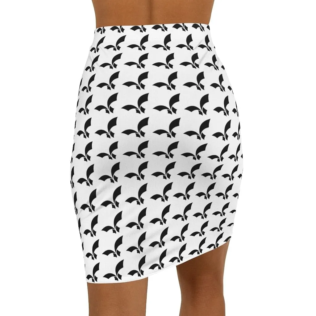 High Waist All Over Print Fikafuntimes Logo Sports Skirt