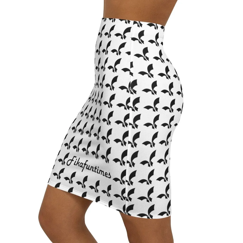 High Waist All Over Print Fikafuntimes Logo Sports Skirt