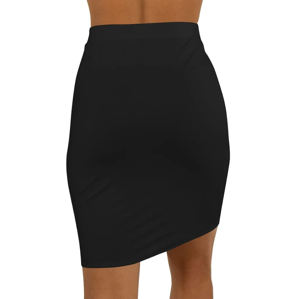 High Waist Fikafuntimes Logo Print Sports Stretch Skirt