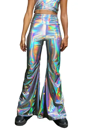 Holographic Silver Bell Bottoms