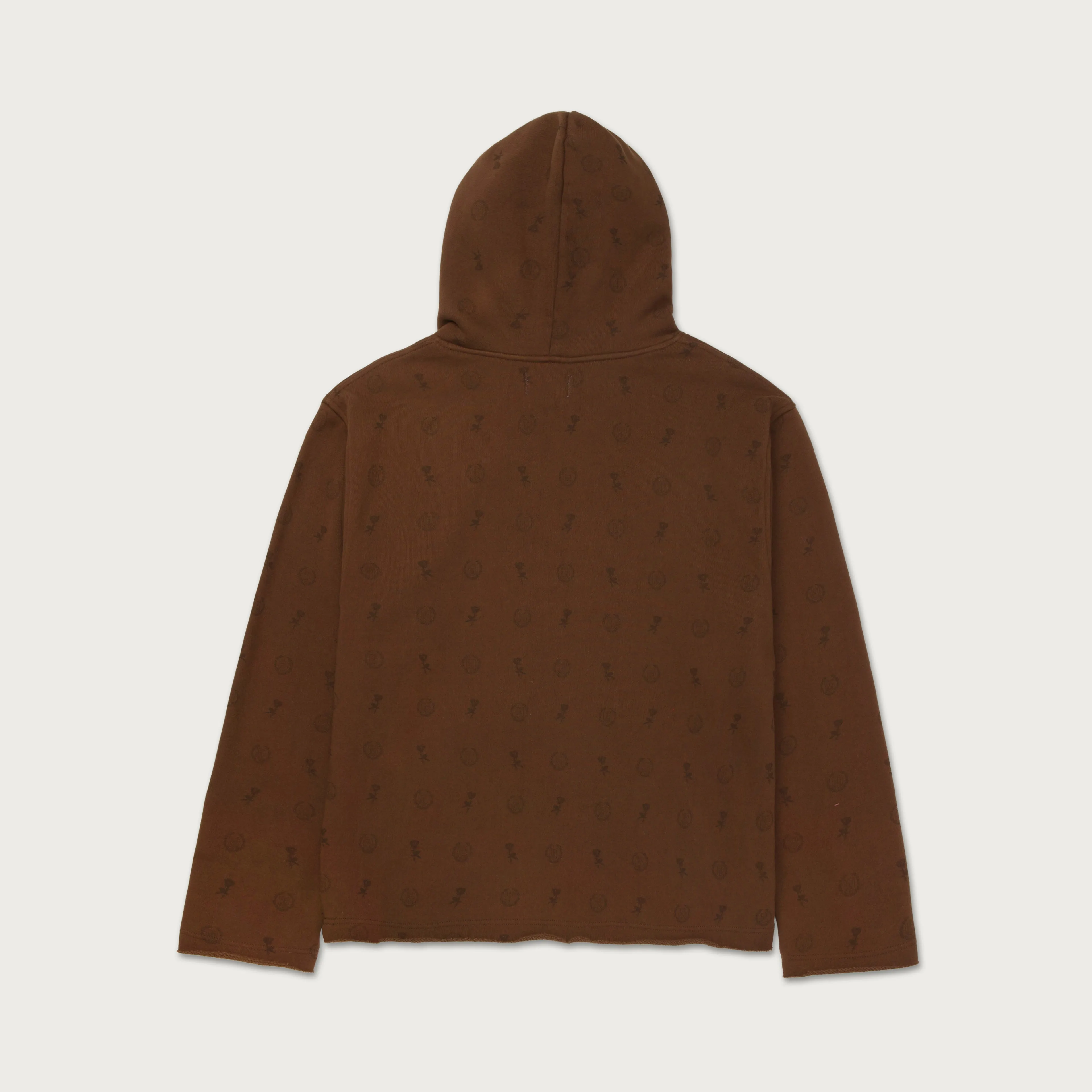 HTG® Raw Edge Hoodie - Brown