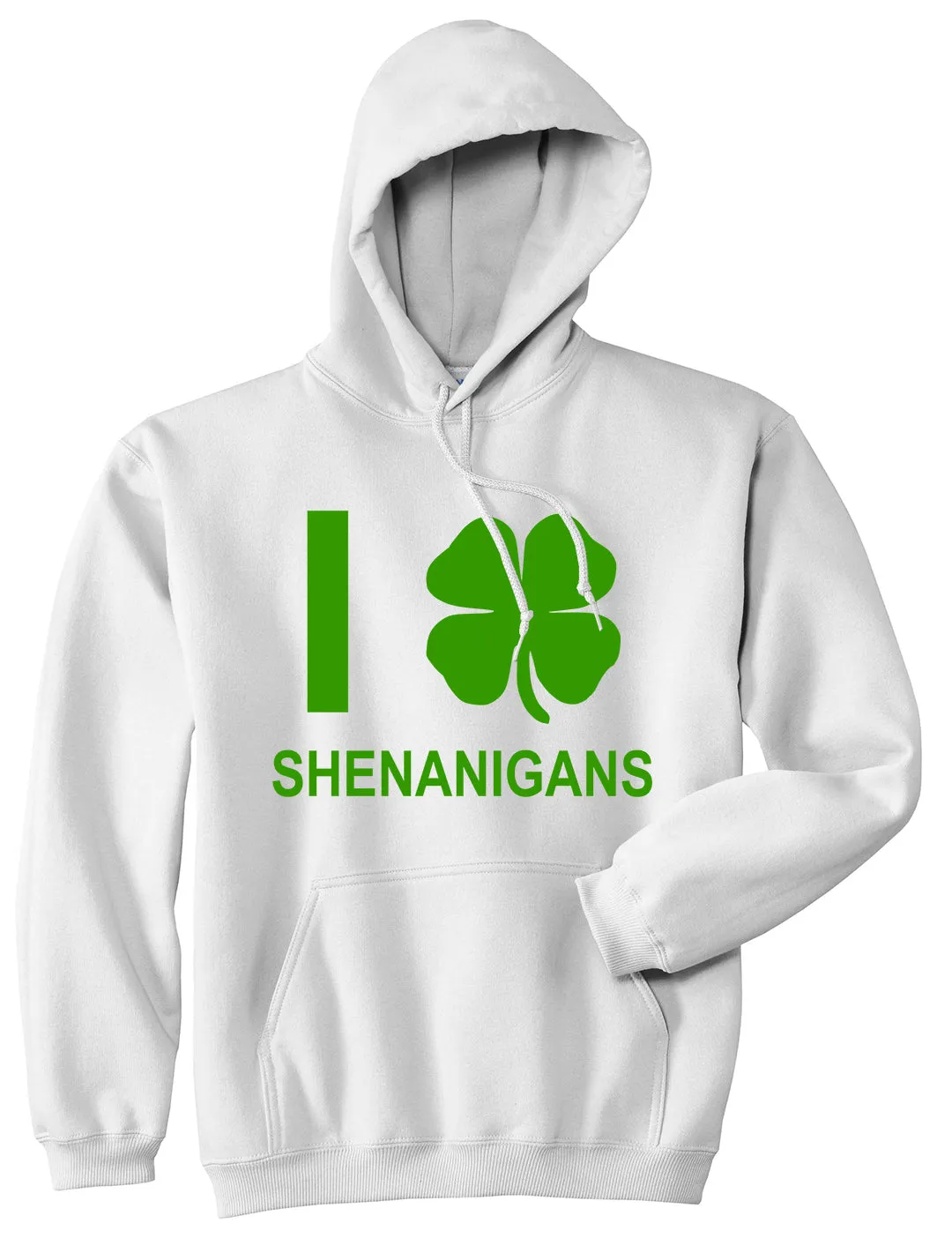 I Love Shenanigans Shamrock Mens Pullover Hoodie