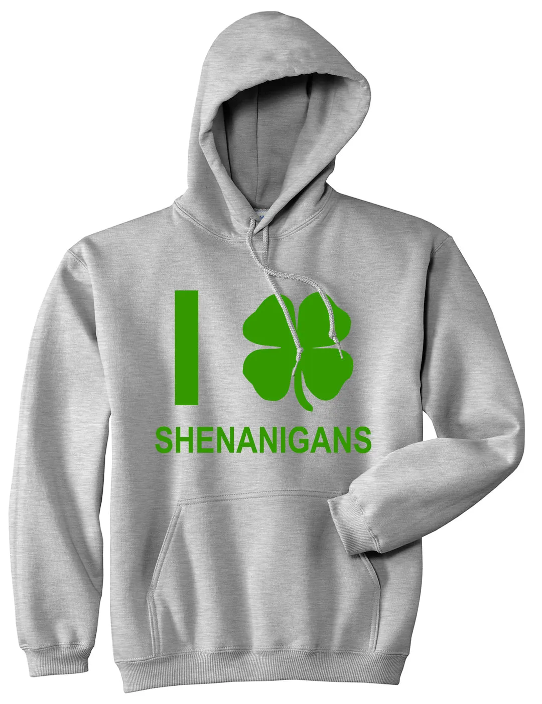 I Love Shenanigans Shamrock Mens Pullover Hoodie