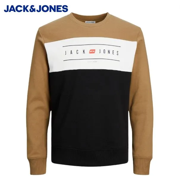 Jack & Jones Elliot Brown Block Sweat Brown