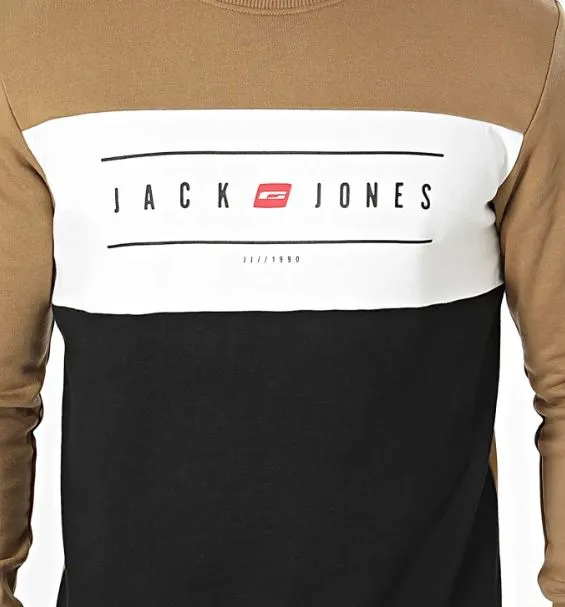 Jack & Jones Elliot Brown Block Sweat Brown