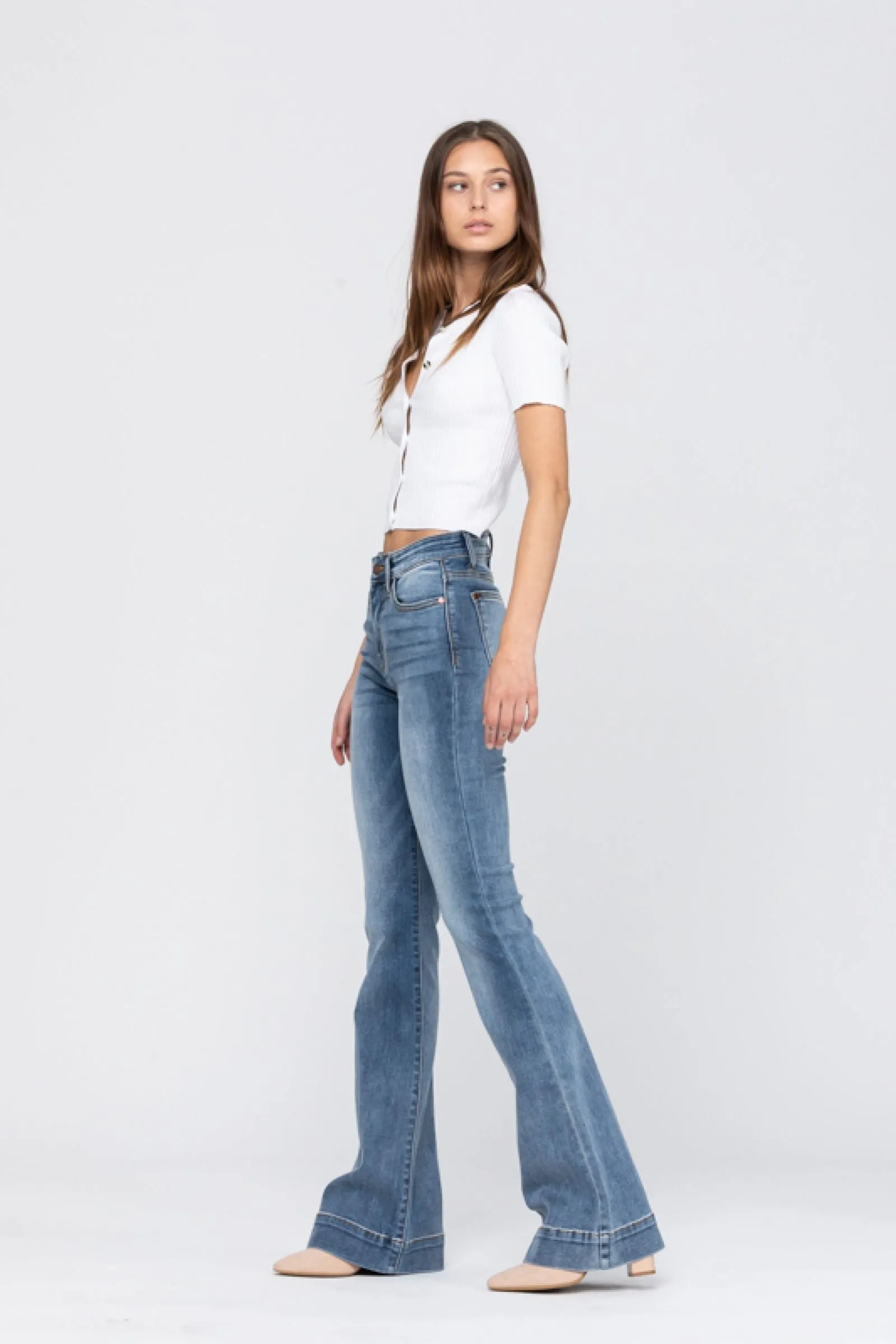 Judy Blue Mid-rise trouser flare jeans