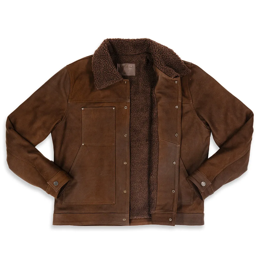 JUNEAU  LEATHER JACKET- COFFEE