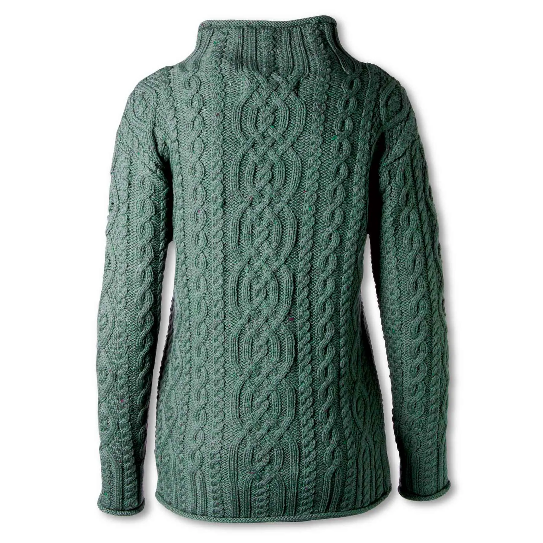 Kylemore Aran Knit Mock Funnel Neck Sweater- Tundra