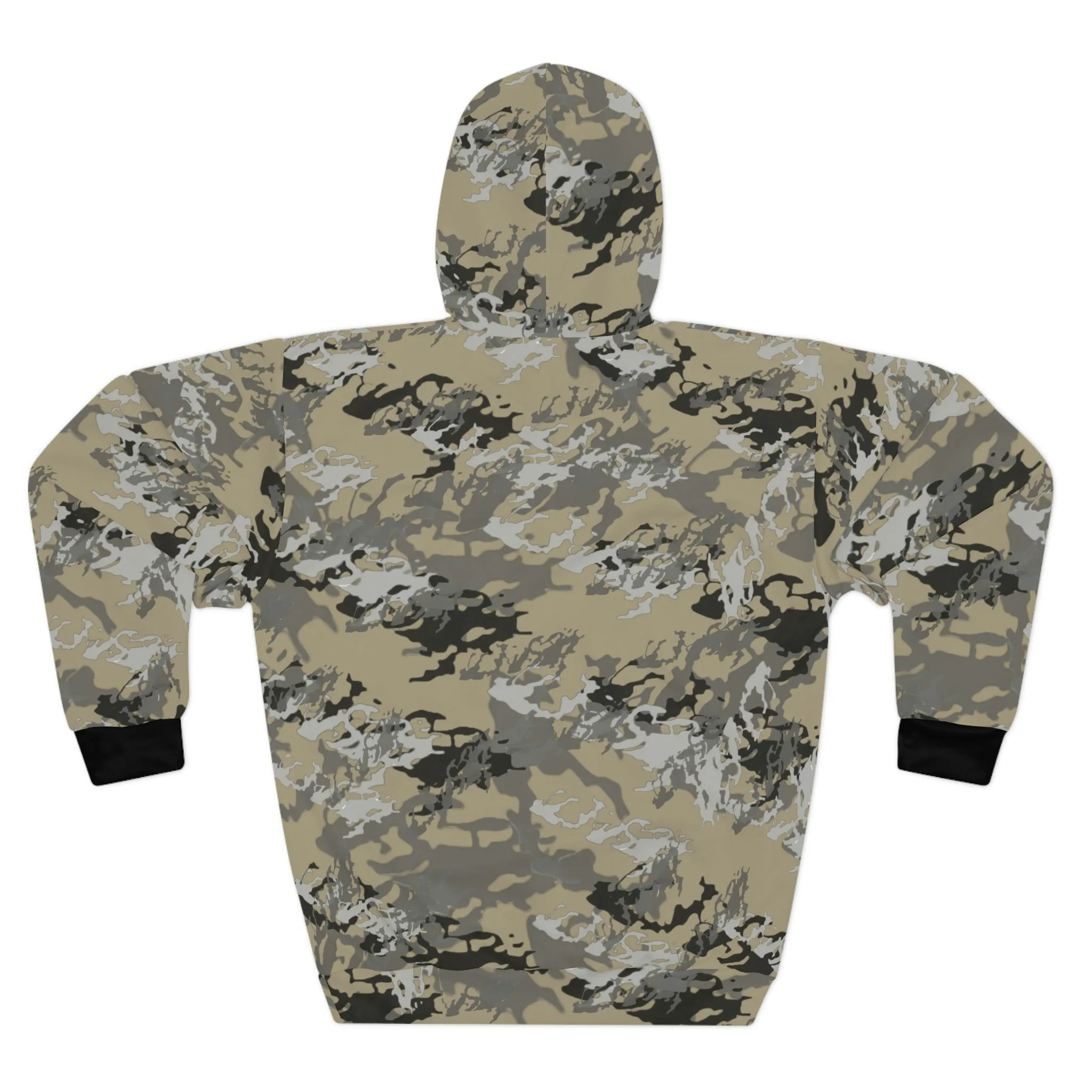 Lake Vermilion - MN - CUSTOM Vermilook®  Medium Darkness Camo - Black Pocket - AOP Unisex Pullover Hoodie