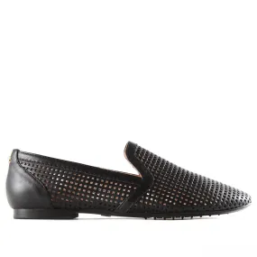 Leather Perforated Slip-Ons