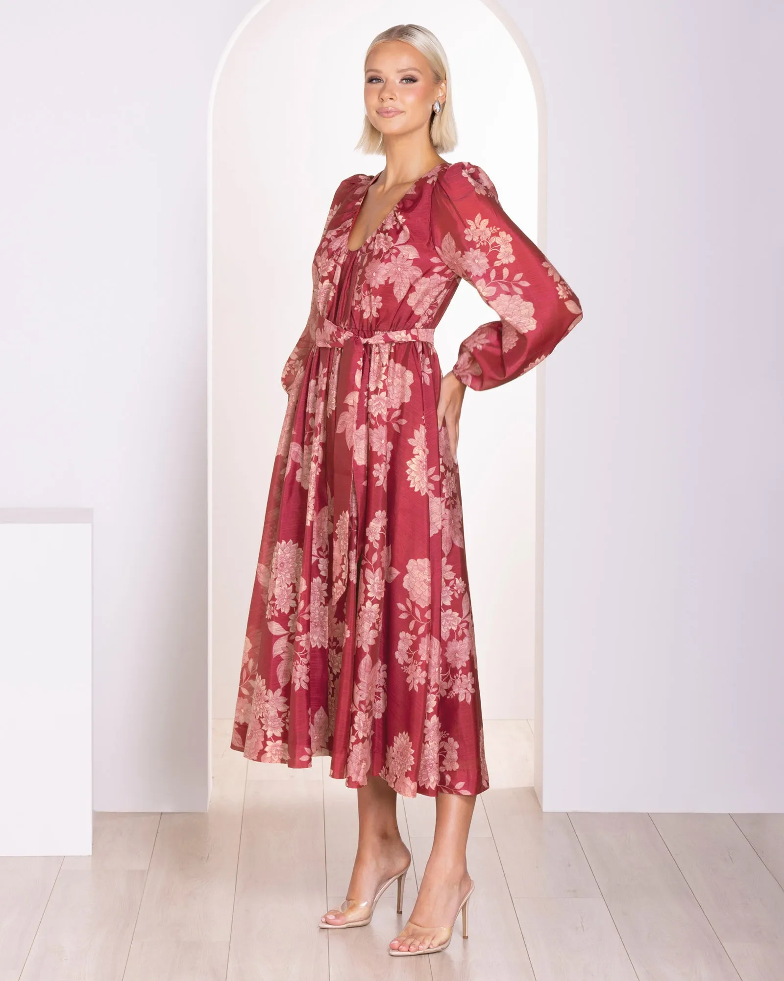 Marey Long Sleeve Midi Dress