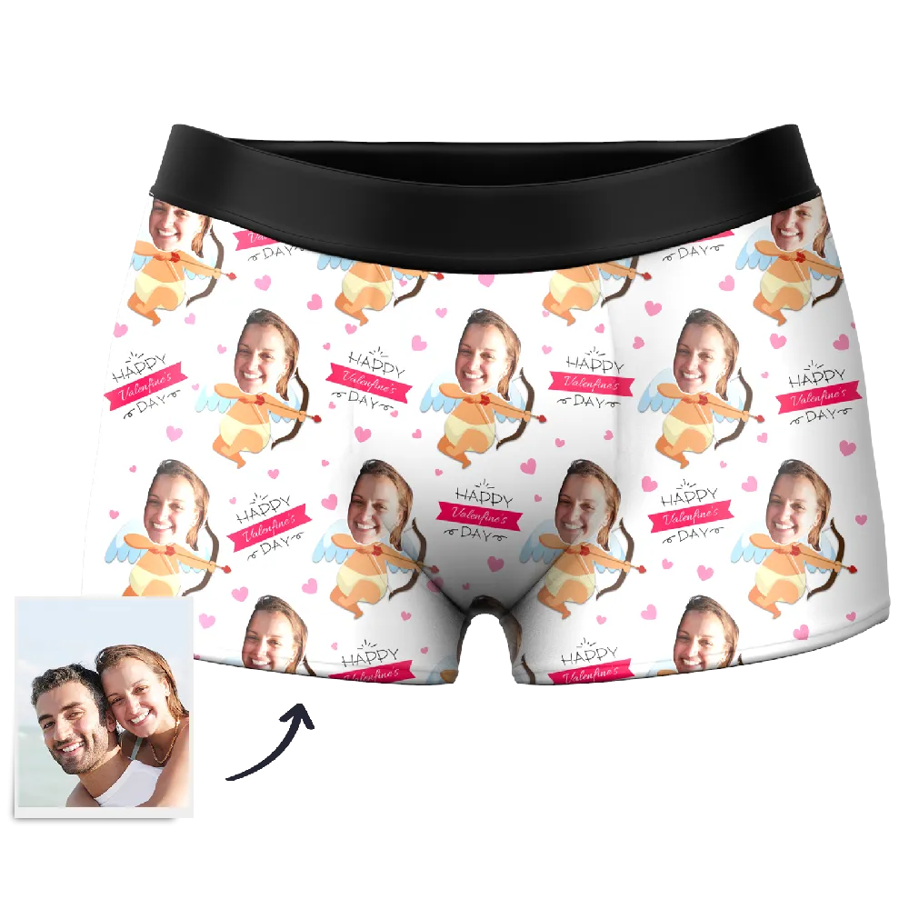 MCupid Custom Face Couple Boxer, Custom Underwear For Men