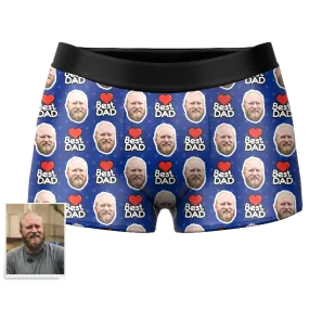 Men's Best Dad Custom Face Boxer Shorts, Custom Underwear For Men