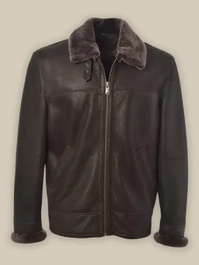 Men's Elite Black Shearling Leather Jacket