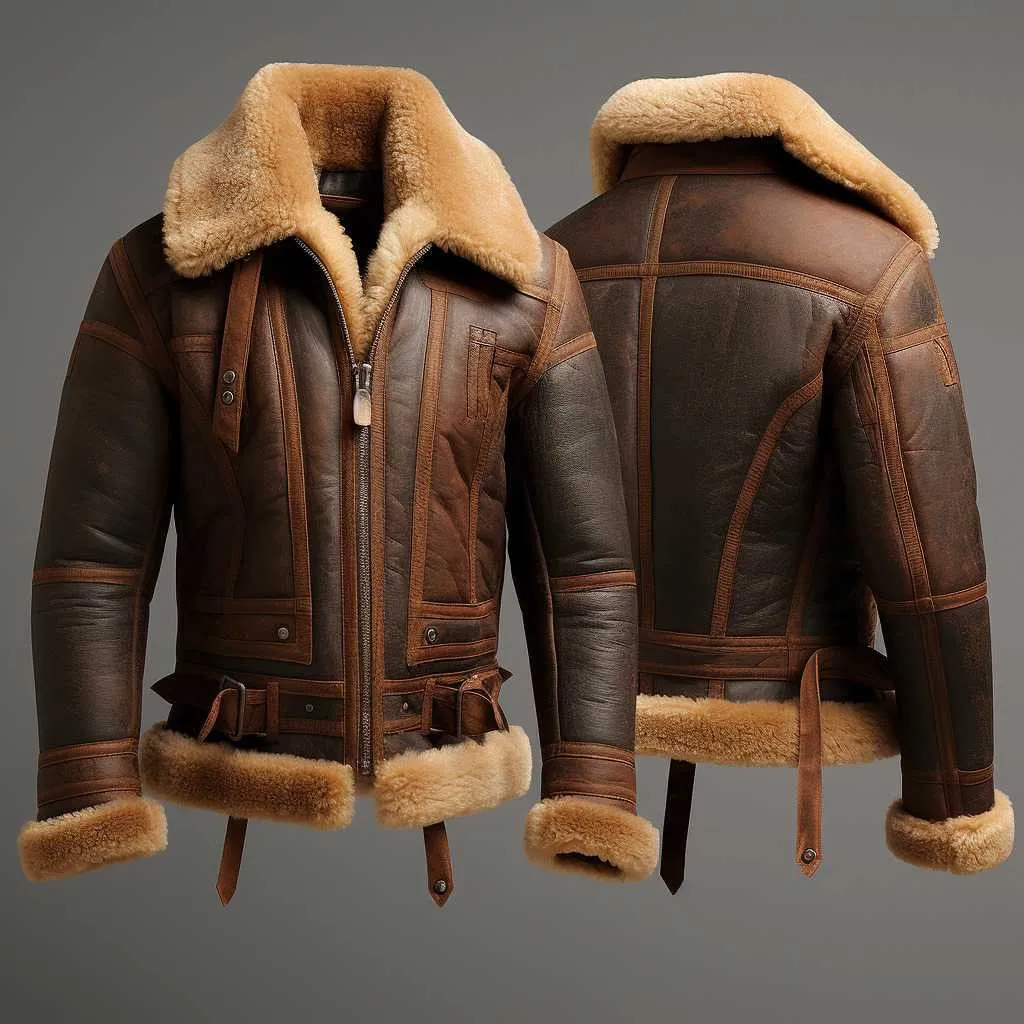 Men's Leather Shearling Aviator jacket