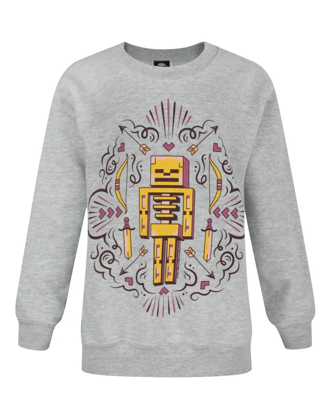 Minecraft Skelly Dreams Skeleton Girl's Grey Sweatshirt