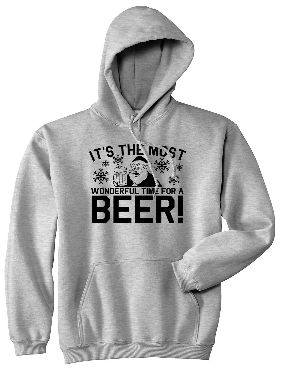 Most Wonderful Time Beer Funny Christmas Mens Pullover Hoodie