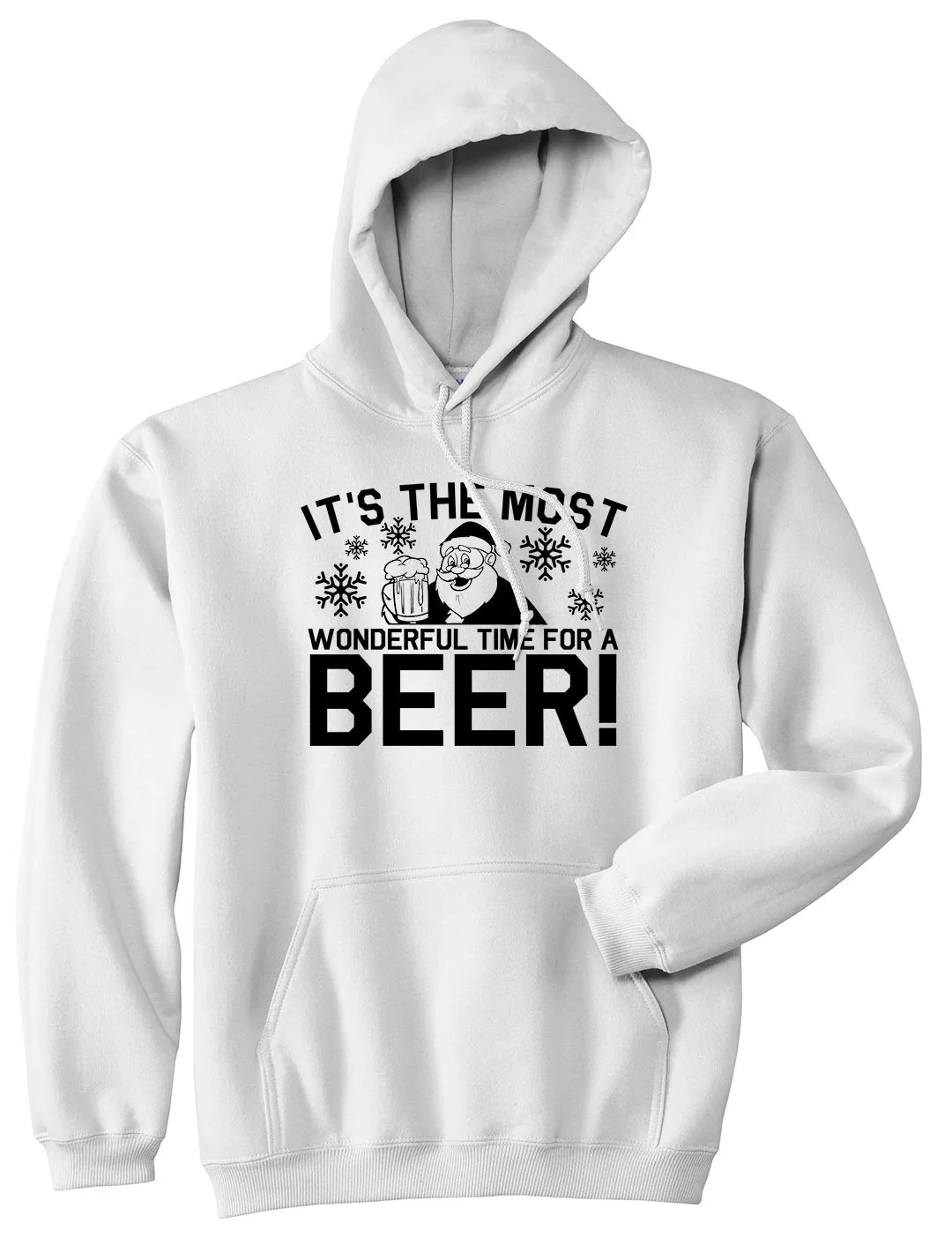 Most Wonderful Time Beer Funny Christmas Mens Pullover Hoodie