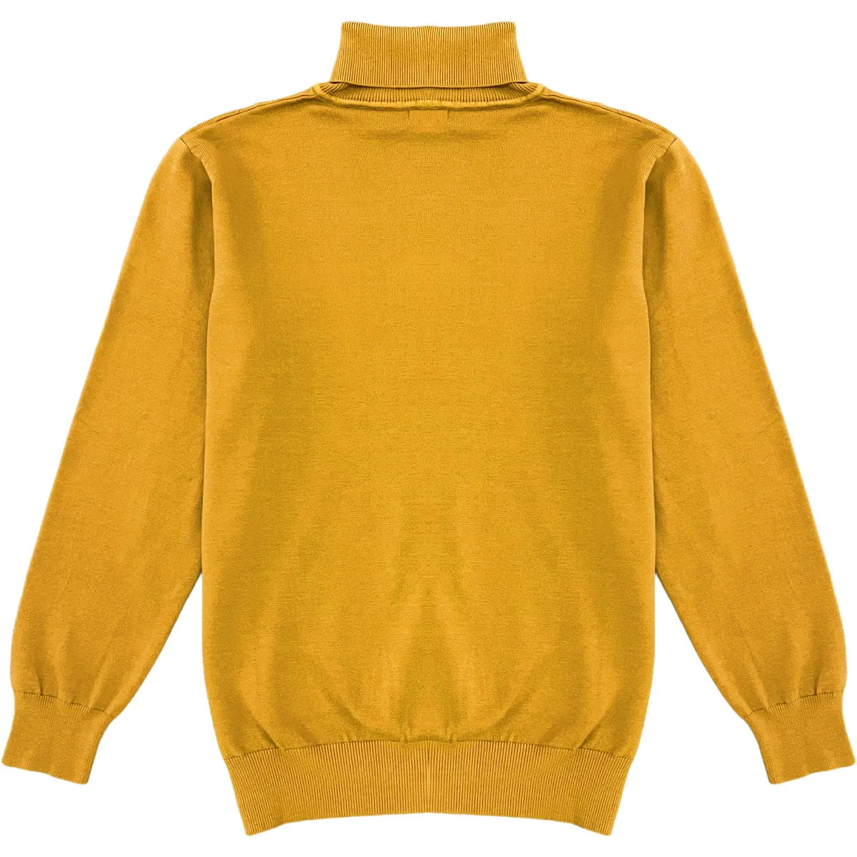 Mustard Yellow Mens Long Sleeve Knit Turtleneck Sweater