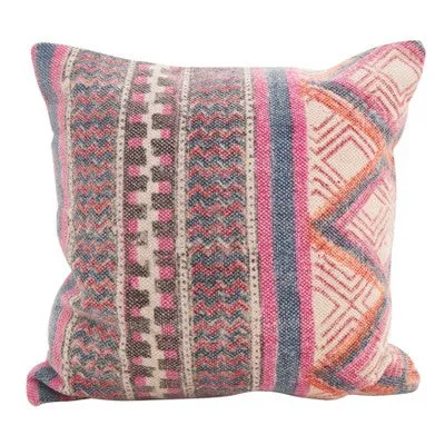 New - 18"x18" Boho Medley Down Filled Square Throw Pillow Pink - Saro Lifestyle