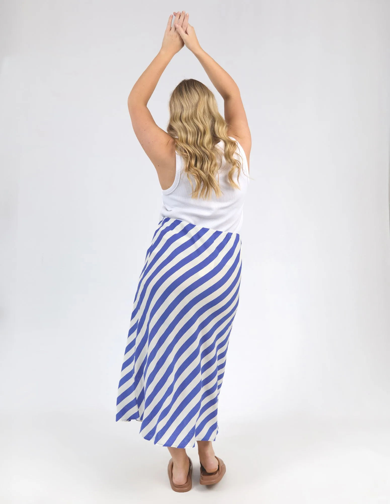 Palermo Stripe Skirt Blue/Marshmallow