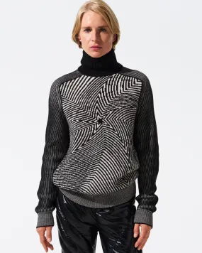 Perfect Moment Wavy Star Roll Neck Sweater