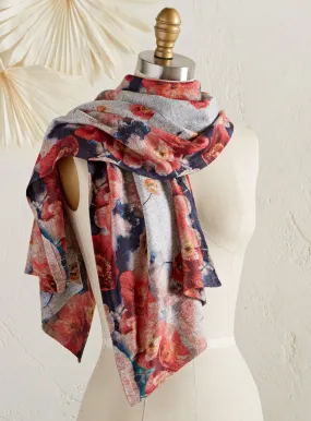 Pretty Poppies Knit Scarf