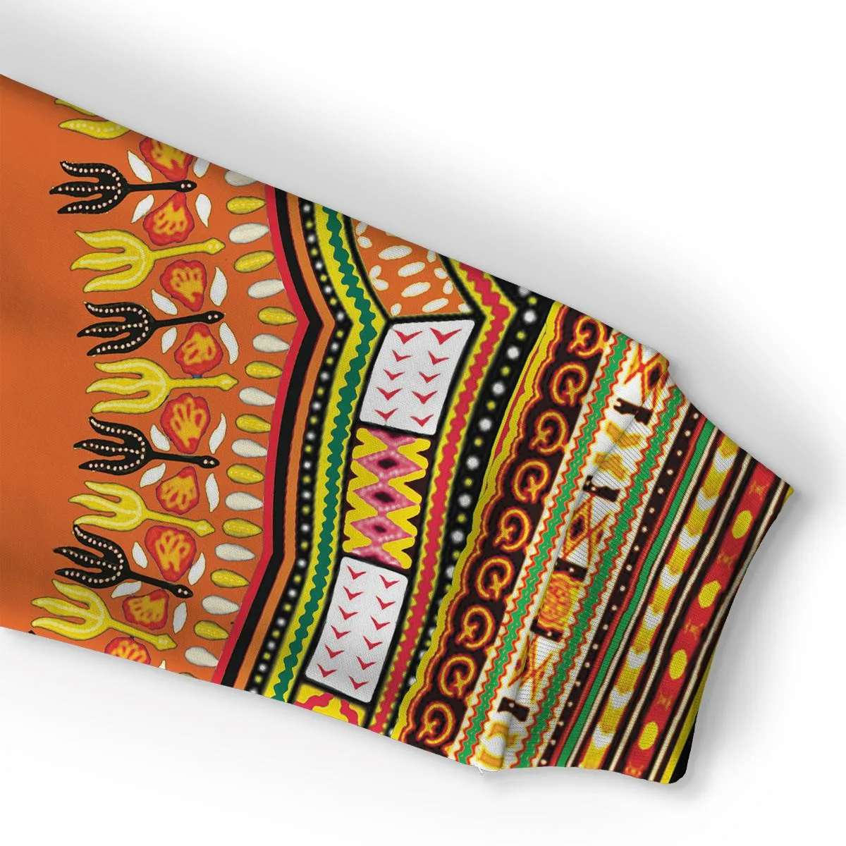 Printed Dashiki In Orange Premium Hoodie