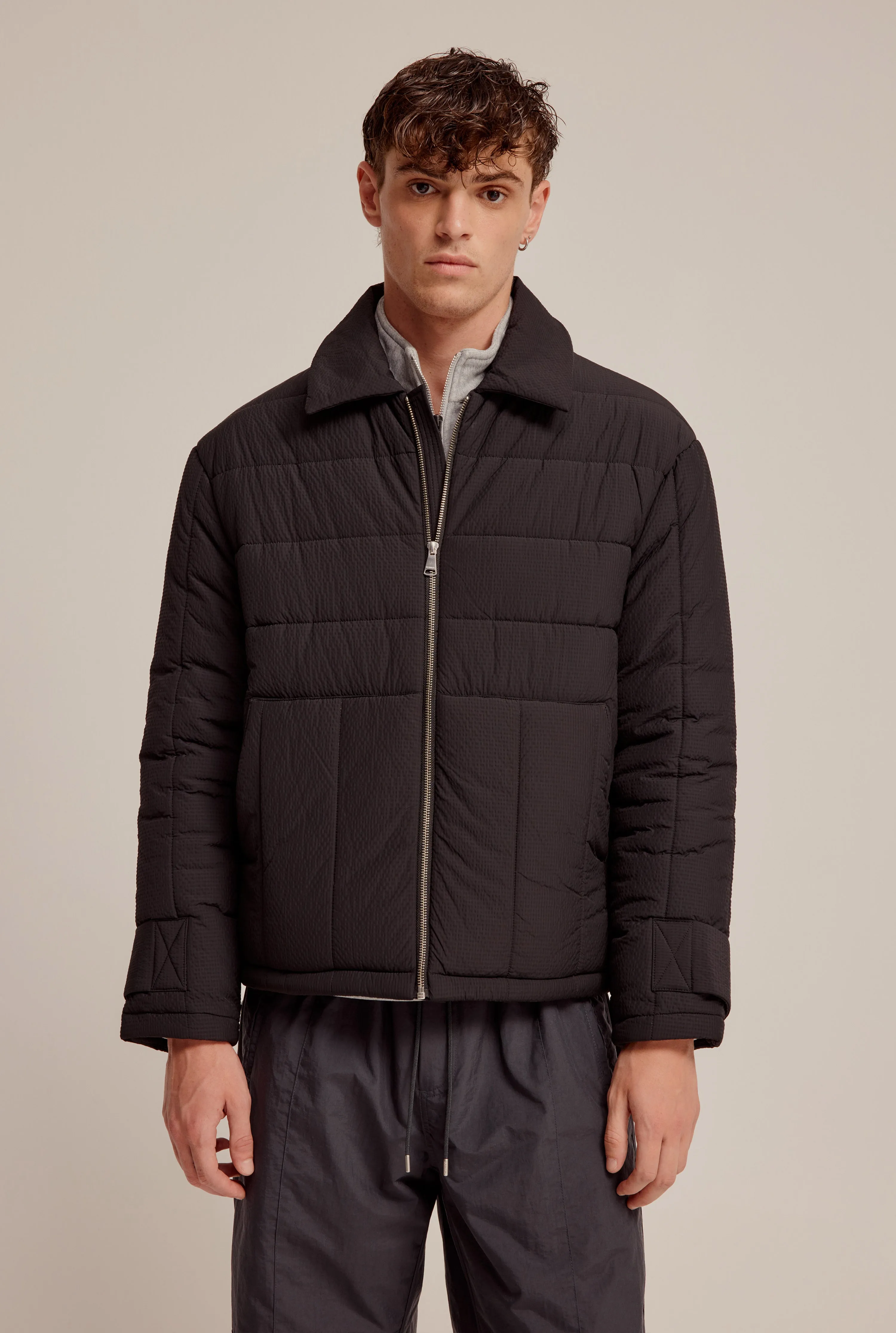 Quilted Puffer Jacket - Black