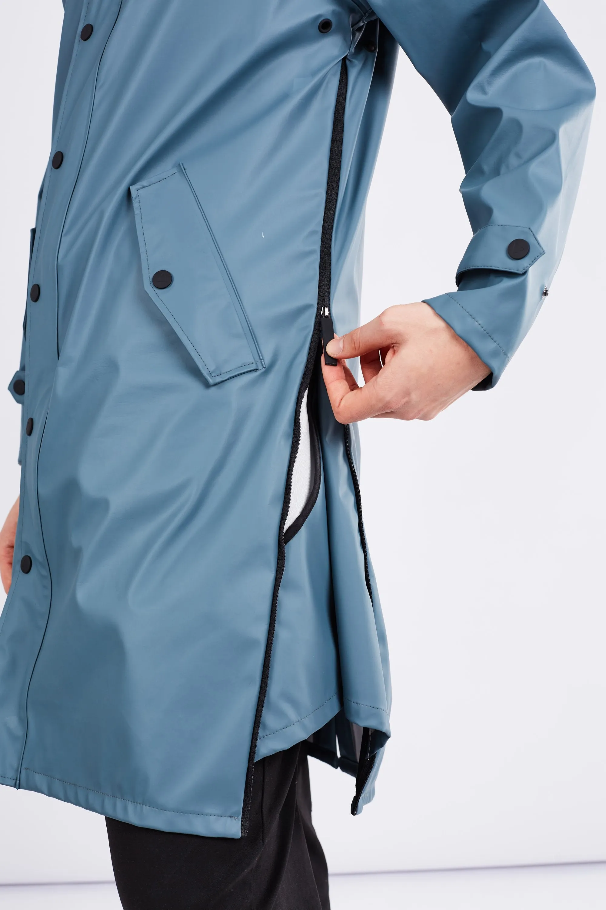 raincoat original blue grey