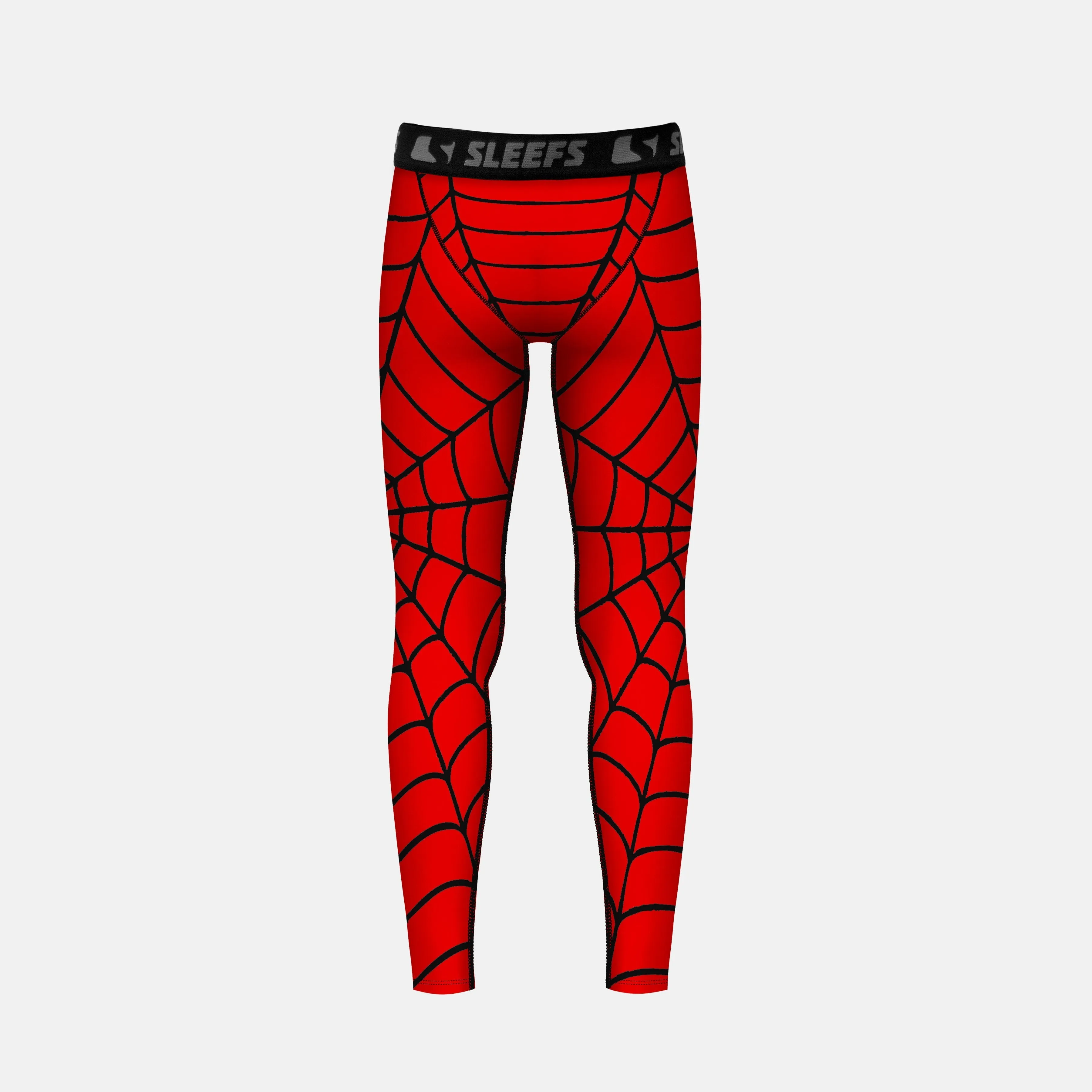 Red Web Pattern Kids compression tights / leggings