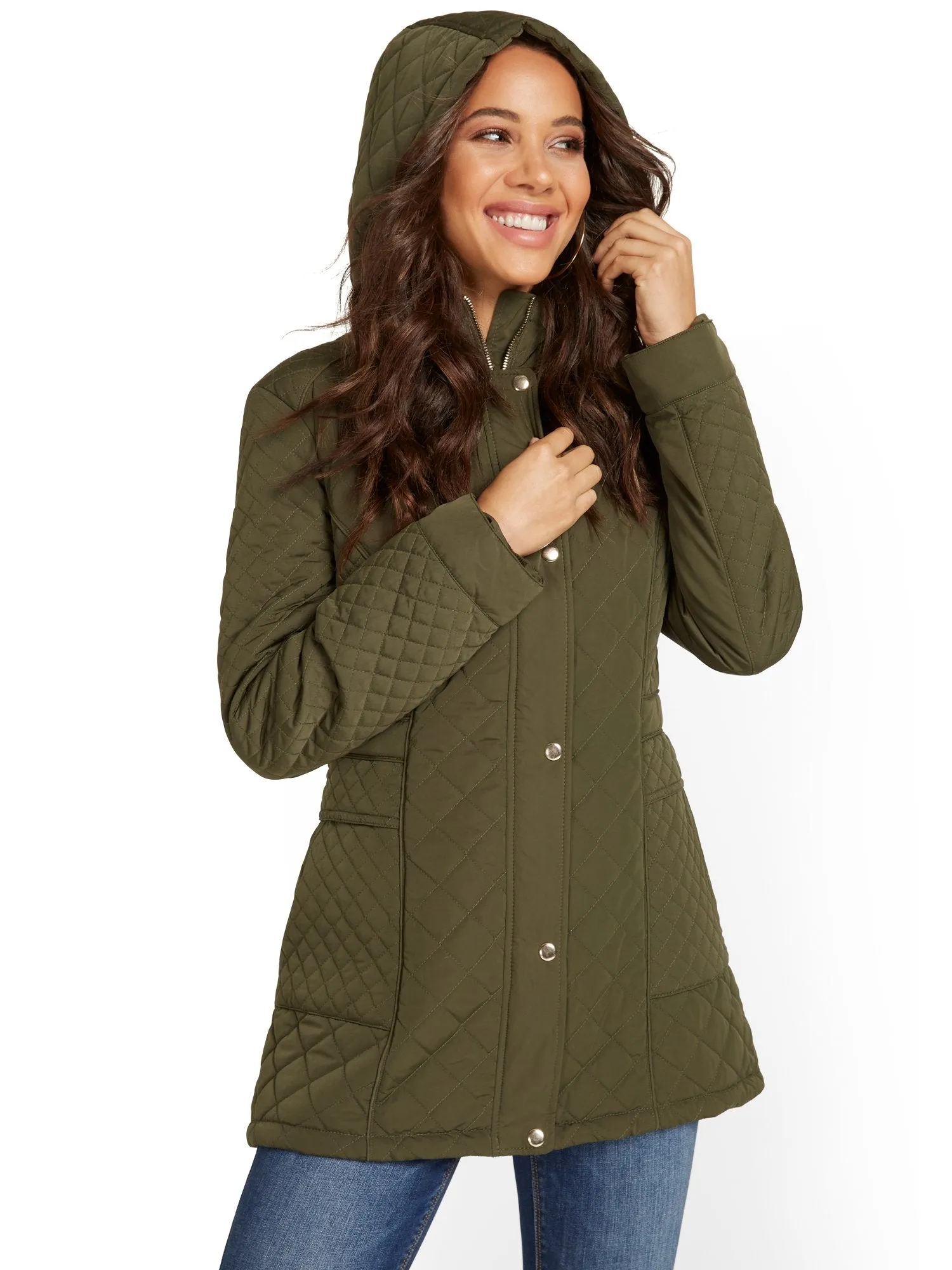 REPREVE® Long Quilted Coat