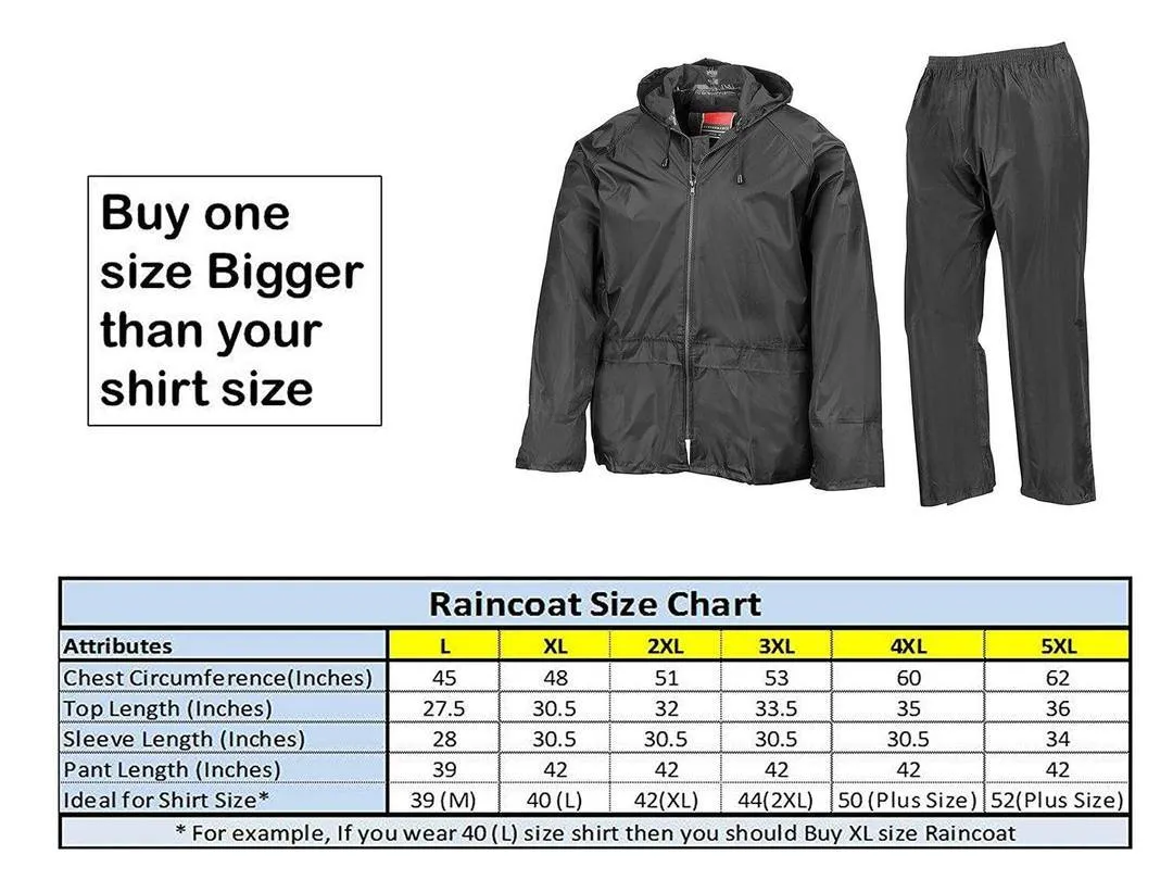 Romano nx 100% Waterproof Camouflage Rain Coat Men Heavy Duty Double Layer Hooded with Jacket and Pant in a Storage Bag