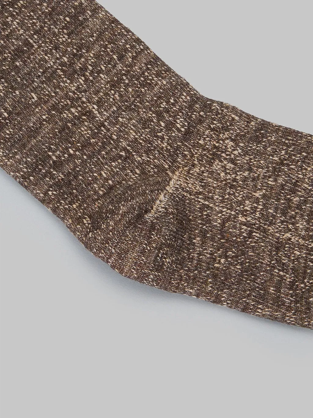 ROTOTO Double Face Crew Socks "Merino Wool & Organic Cotton" Dark Brown/Brown