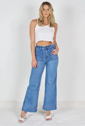 Ruby Wide Leg Jeans - Light Blue Denim