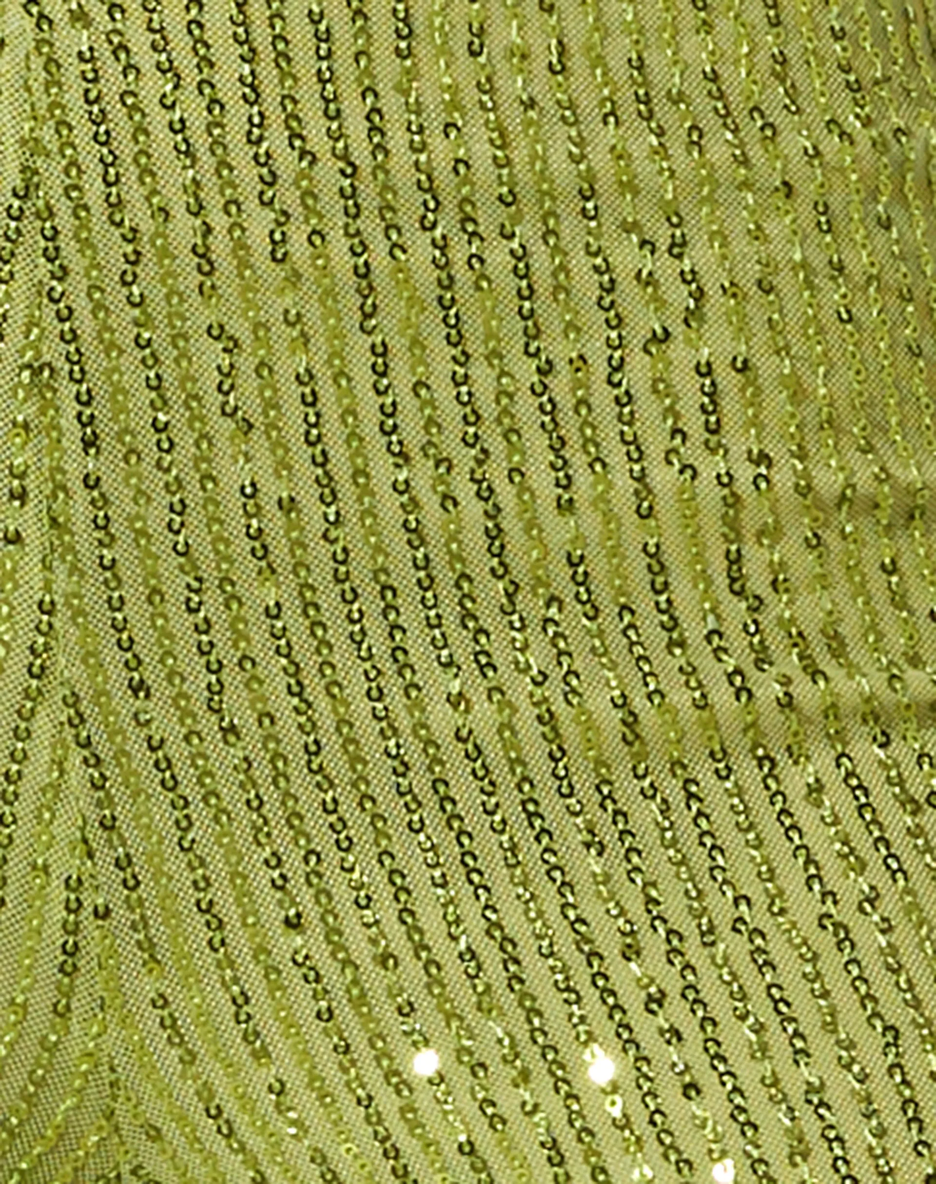 Sanju Trouser in Drape Sequin Lime Green