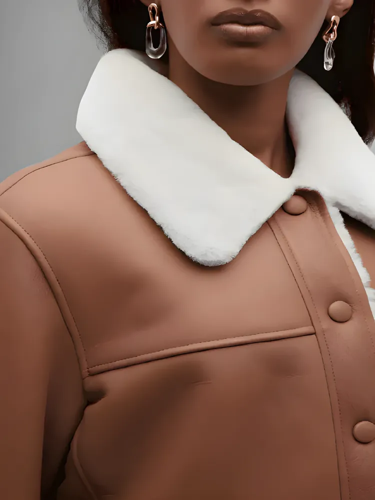 Shawl Collar Nappa Shearling Jacket