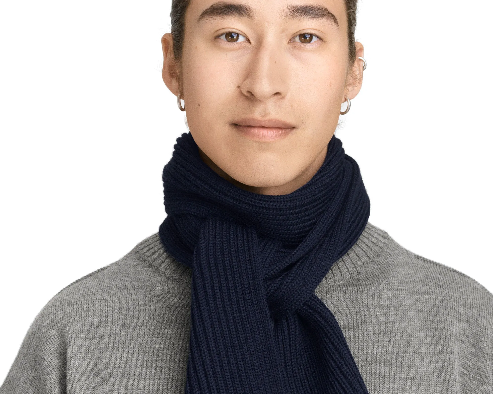 Short Scarf Navy Blue